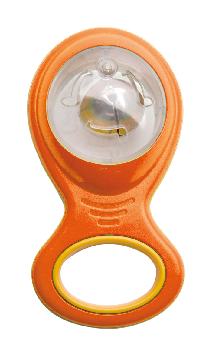 Baby chrastídlo s zvonečkem - oranžové