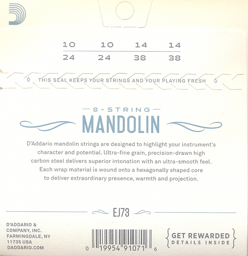 Struny na mandolínu D’ADDARIO EJ73 Light
