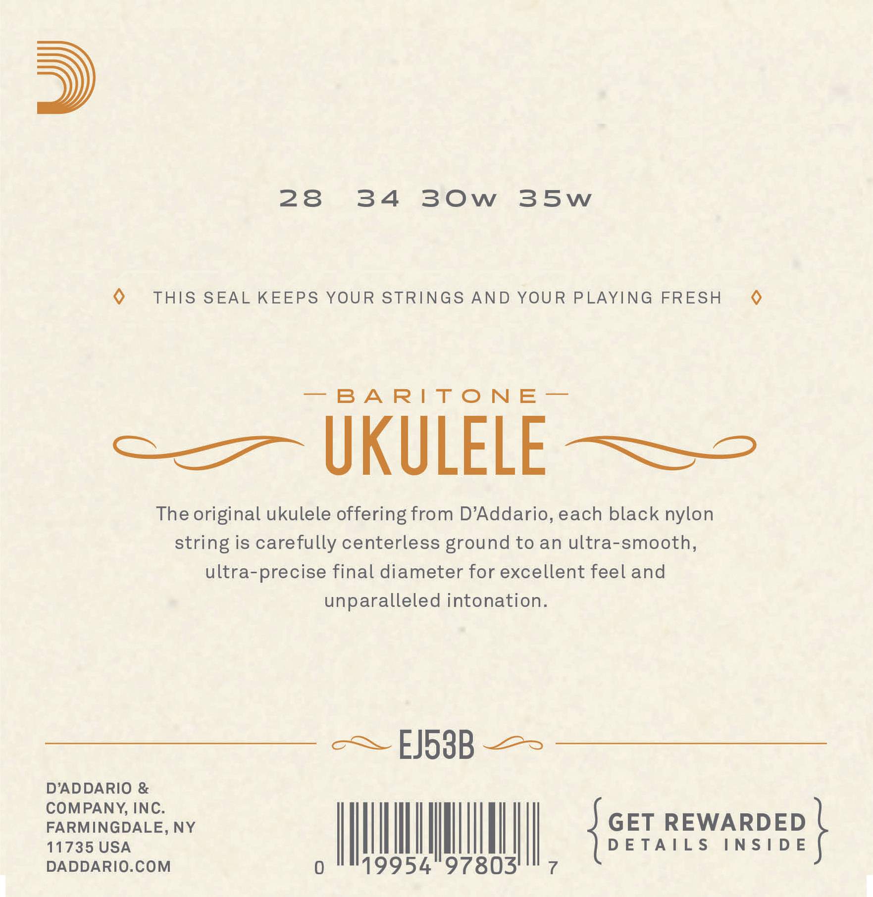 Struny na barytonové ukulele D´ADDARIO EJ53B Black Nylon DGBE