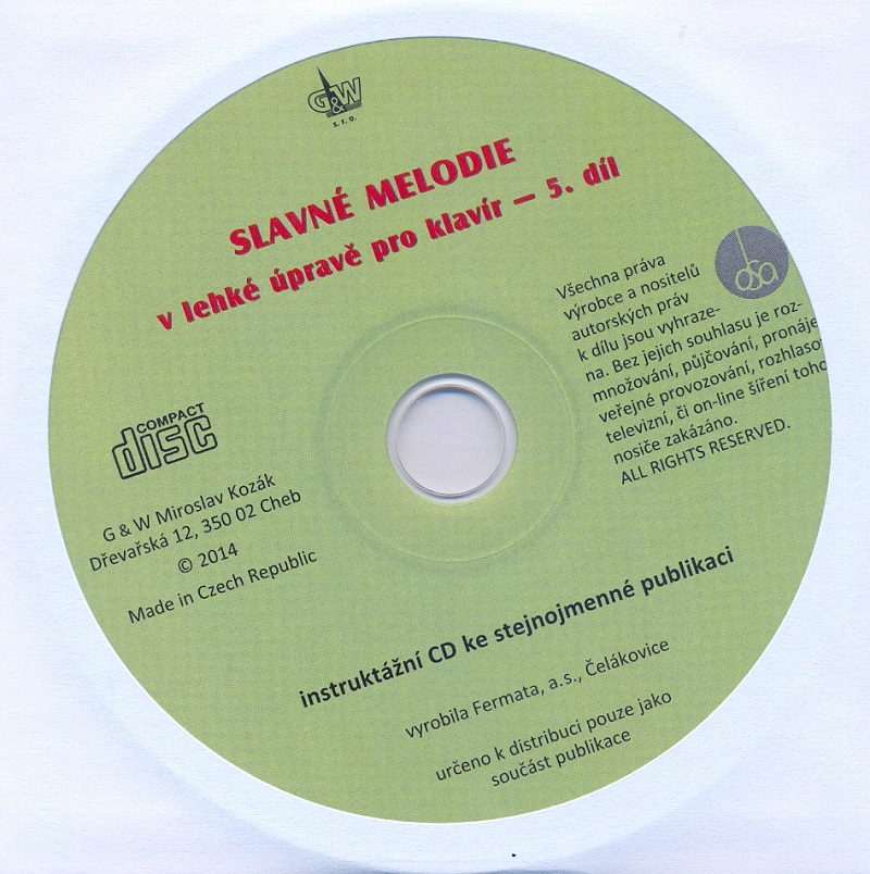 Slavné melodie v lehké upravě pro klavír - 5. DÍL.