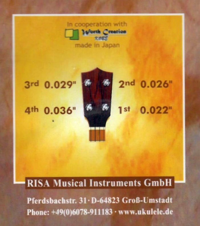 Struny na soprano/koncert/tenor ukulele RISA Premium GCEA - Hluboké G