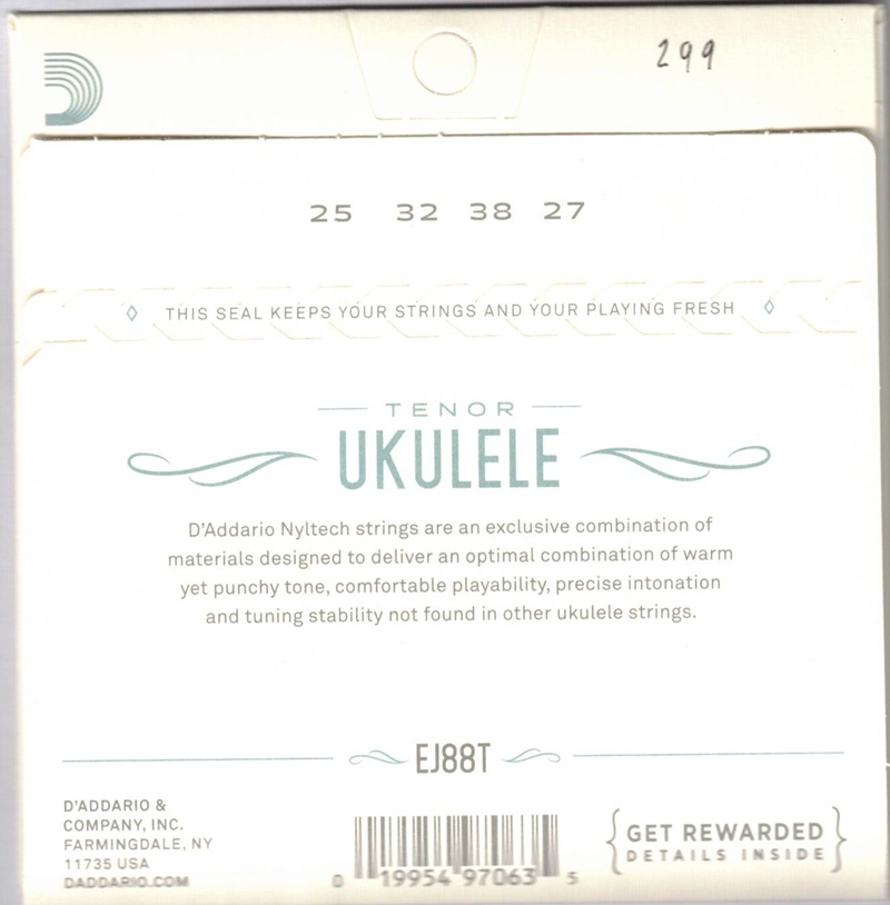 Struny na tenor ukulele D´ADDARIO EJ88T Nyltech