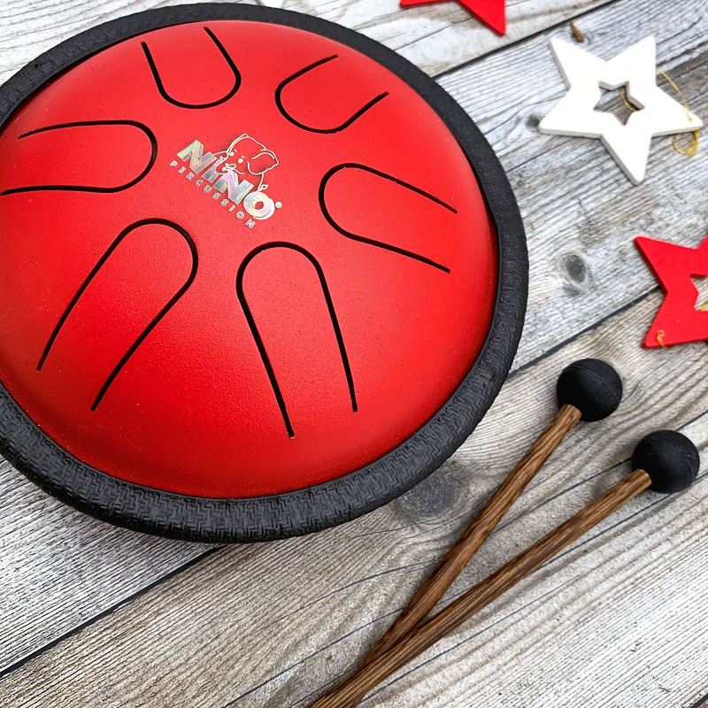 NINO980R Percussion Mini Melody Steel Tongue Drum - 6"