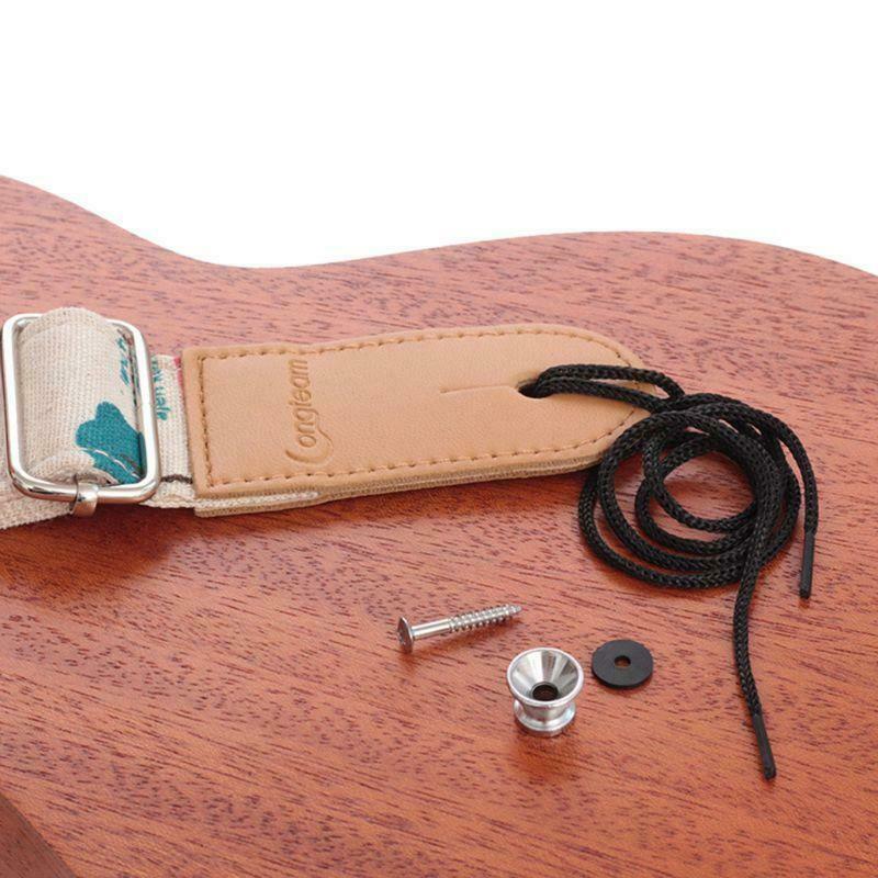 Popruh na ukulele - Pevní lněný a kožený