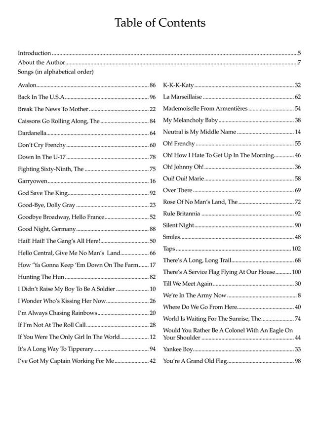 World War I Songs & Tunes for the Ukulele