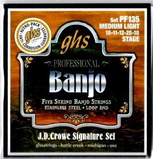 Struny na 5. strunní banjo GHS BANJO PF135 Professional medium light, stage